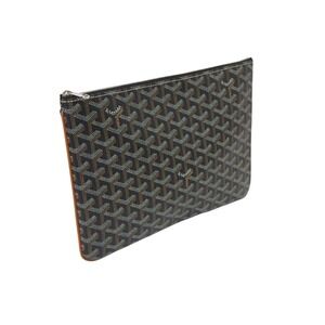 Goyard black clutch leather Senna bag brown